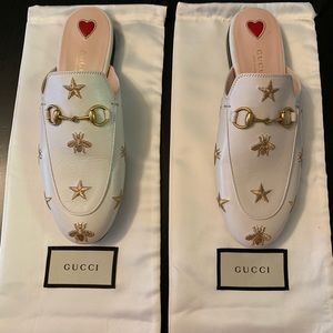 Gucci Princetown embroidered leather slipper